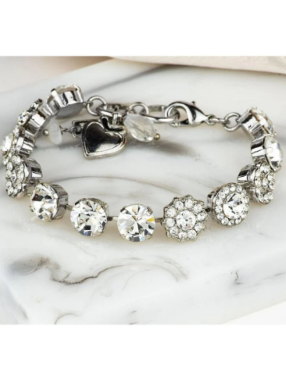 Mariana Medium Floral Blossom Clear Crystal Bracelet